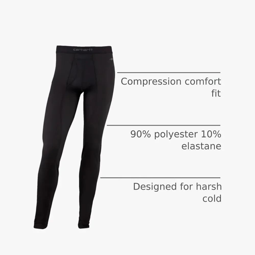 Carhartt men's base layer force heavyweight stretch, pant black size extra large